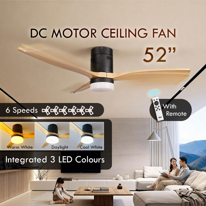 iFan 132cm DC Motor Ceiling Fan IF8352LGGY