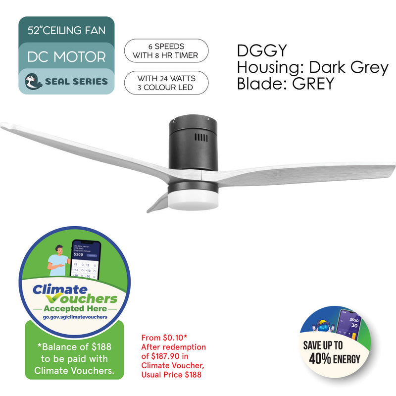 iFan 52-Inch DC Motor Ceiling Fan IF8352DGGY