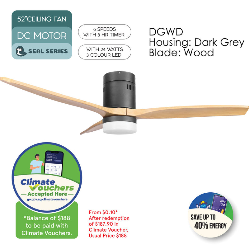 PowerPac iFan DC Motor Ceiling Fan IF8352DGWD