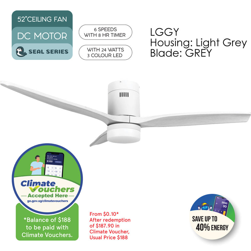 PowerPac 52" DC Motor Ceiling Fan IF8352LGGY