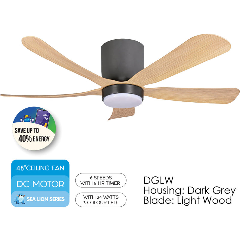 iFan 48-Inch DC Motor Ceiling Fan IF8548DGLW