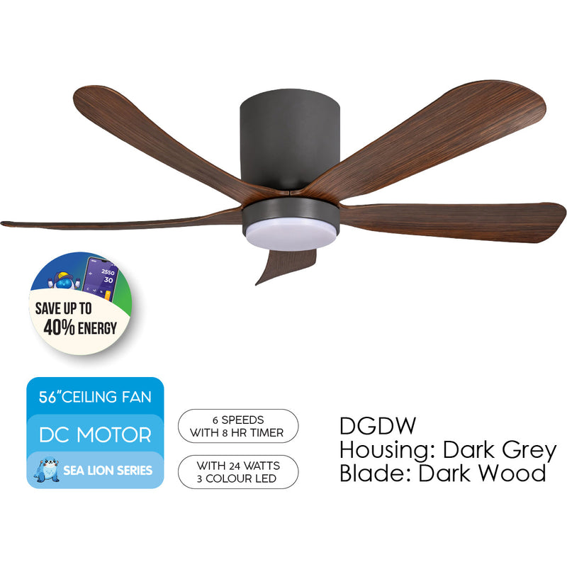 iFan 56-Inch DC Motor Ceiling Fan IF8556DGDW