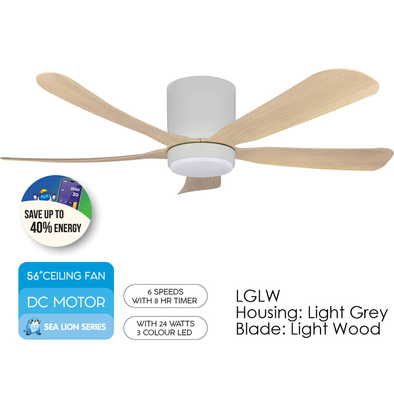 iFan 56-Inch DC Motor Ceiling Fan IF8556LGLW