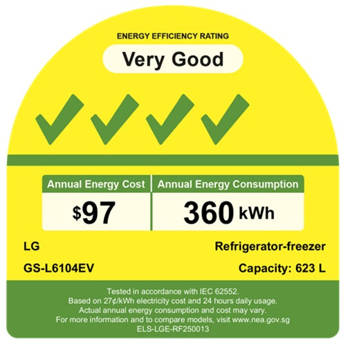 LG GS-L6104EV Side by Side Fridge