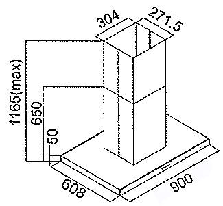 Tecno 90cm Island Hood ISA 9238 / SS Package 3