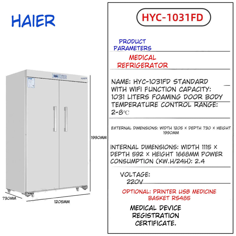 Haier Medical Refrigerator with Temperature Lock *ASK for QUOTE*