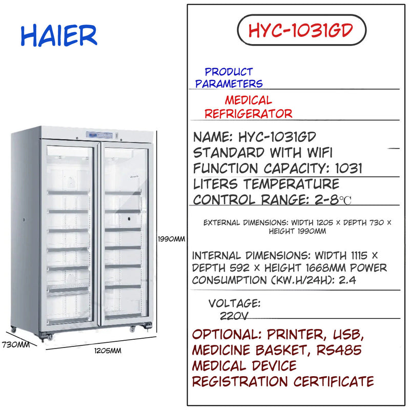 Haier Medical Refrigerator with Temperature Lock *ASK for QUOTE*