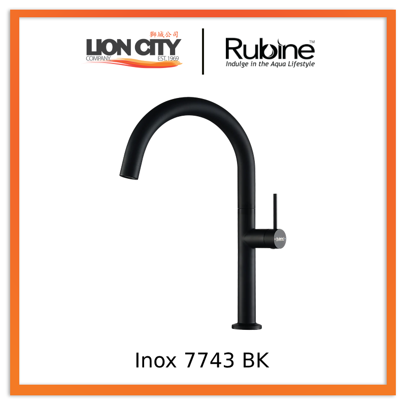 Rubine Inox Sink Mixer/ Cold Tap Inox 7743 BK