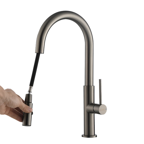Rubine Inox Pull-Out Spray Sink Mixer Cold Tap Inox 7743PS GM