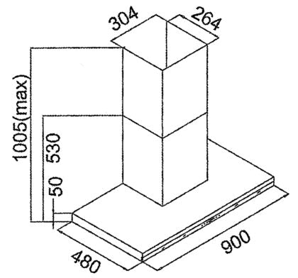 Tecno Uno KA 9228 Chimney Hood Stainless Steel 90cm