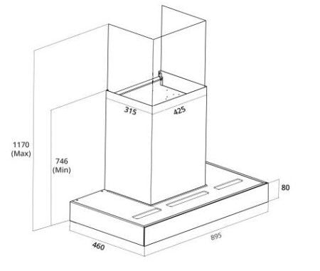 Tecno 90cm KD 2088 GM High Suction Chimney Hood with Auto Clean