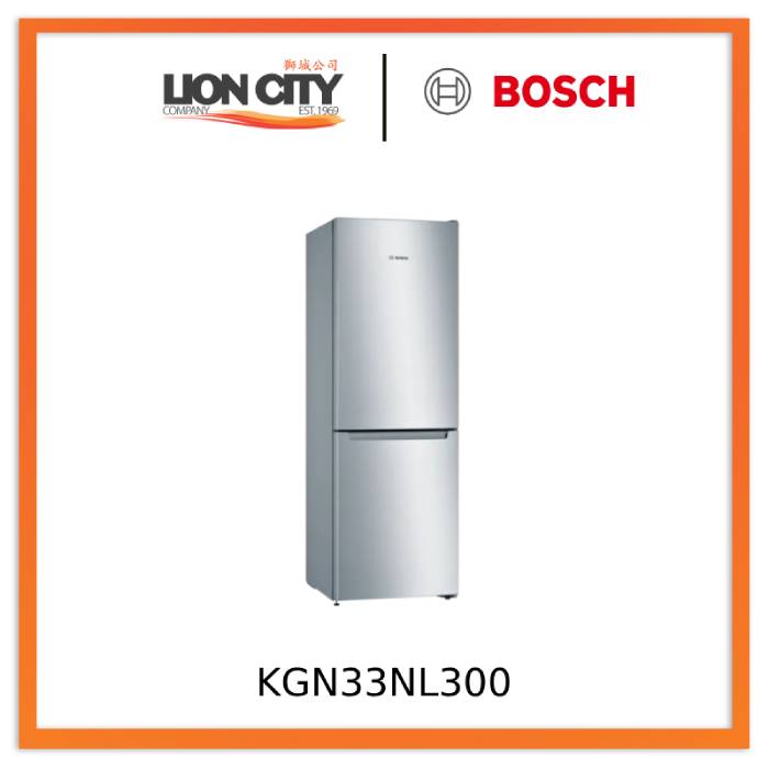 Bosch KGN33NL30O Series 2 Free-standing fridge-freezer with freezer at bottom 176 x 60 cm Stainless steel look