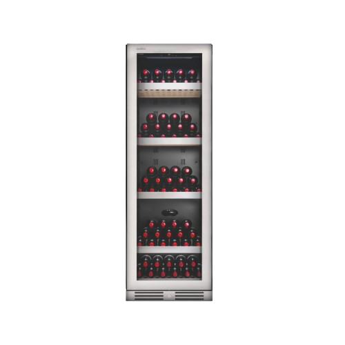 Kadeka KN168EWT 196 Bottles Wine Chiller Steel Series with 5 Wooden Shelves Glass Door