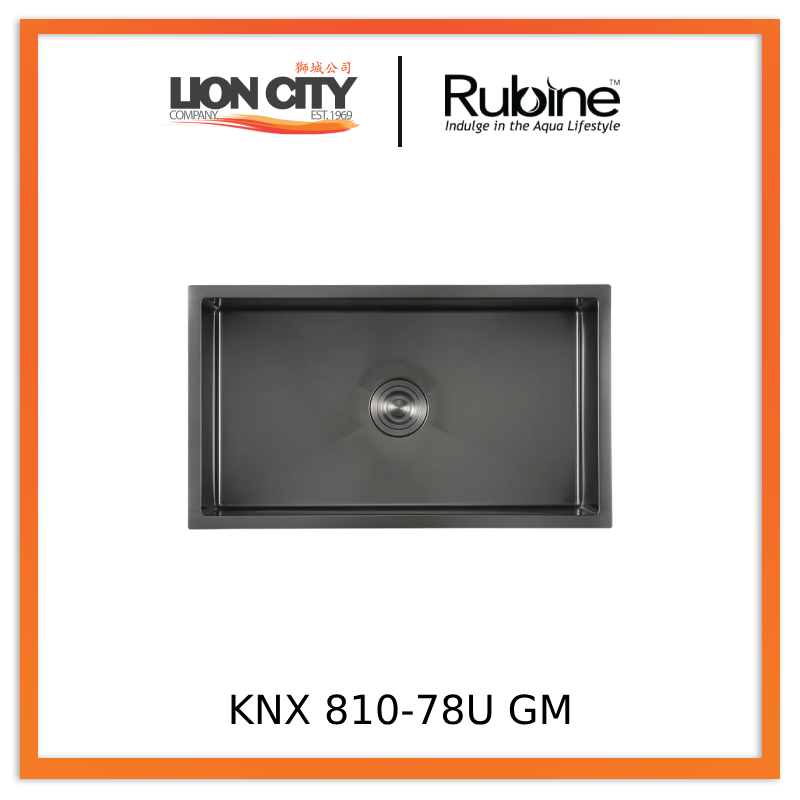 Rubine 3½” Basket Waste and Bottle-Trap Kitchen Sink KNX 810-78U GM