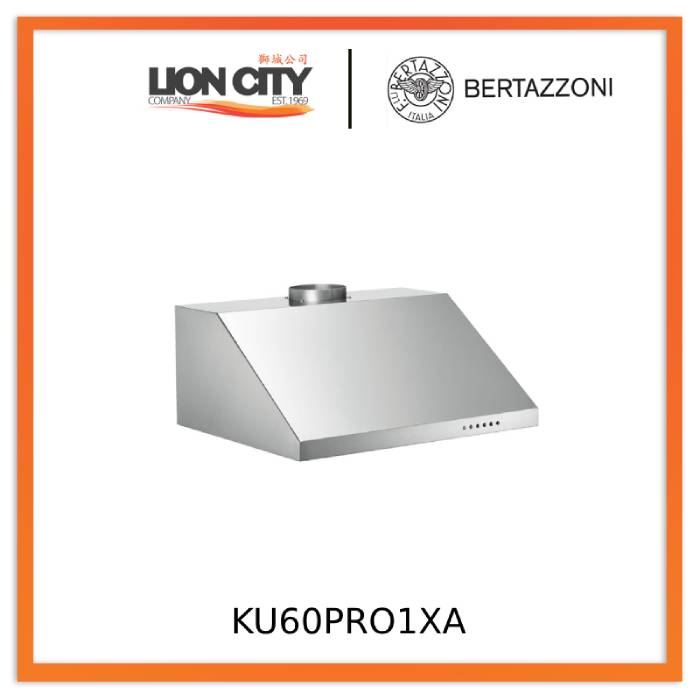 Bertazzoni Professional Series KU60PRO1XA 60cm Wide Chimney Hood - Stainless Steel