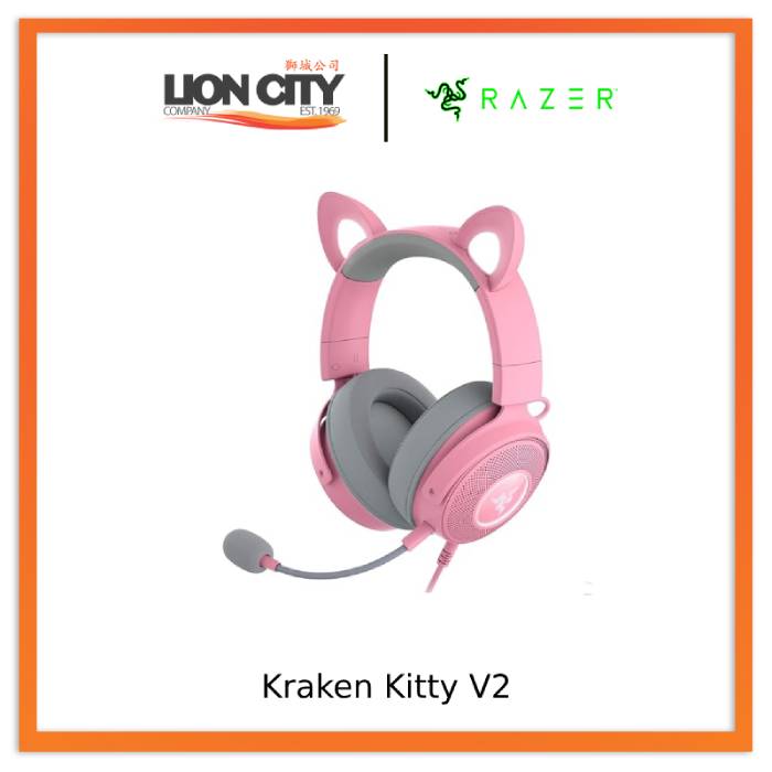Razer Kraken Kitty V2 Wired USB Headset with RGB Kitty Ears
