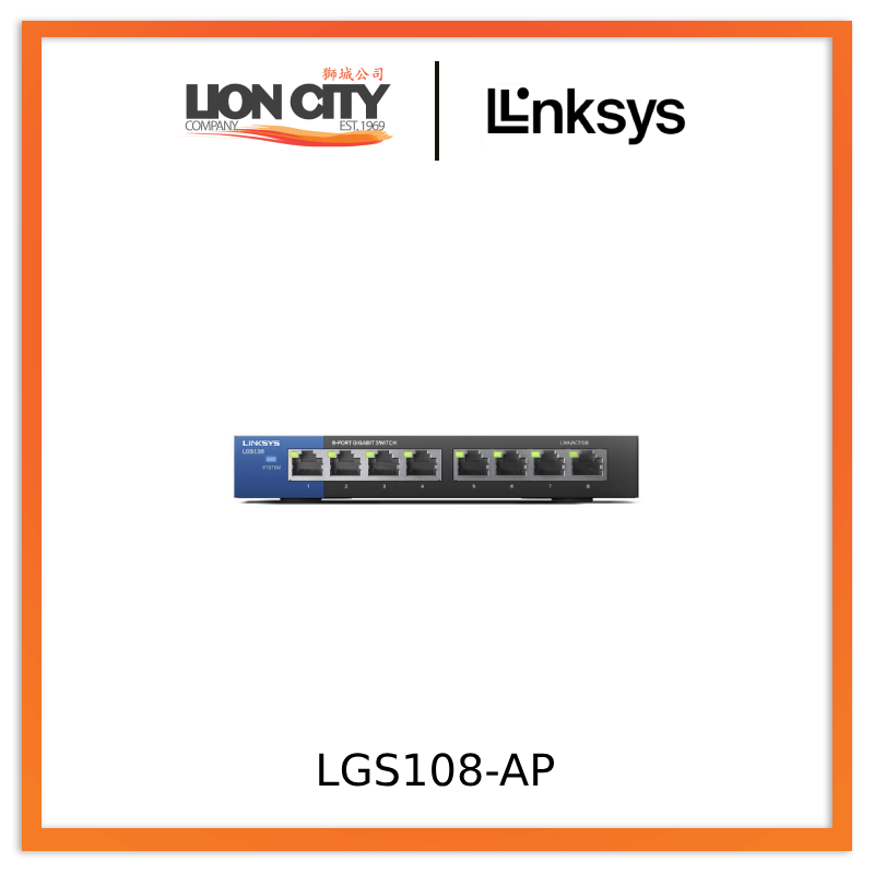 Linksys LGS108-AP LGS108 8-Port Business Desktop Gigabit Switch