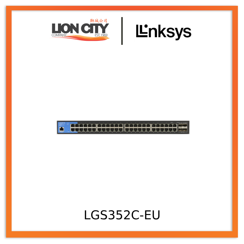 Linksys LGS352C-EU 48-Port Managed Gigabit Ethernet Switch with 4 10G SFP+ Uplinks