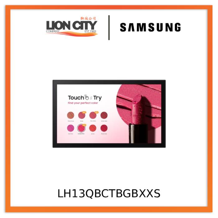 Samsung LH13QBCTBGBXXS 13 Inches FHD Signage Display | 500nit, Tizen 8.0, Wi-Fi & Bluetooth