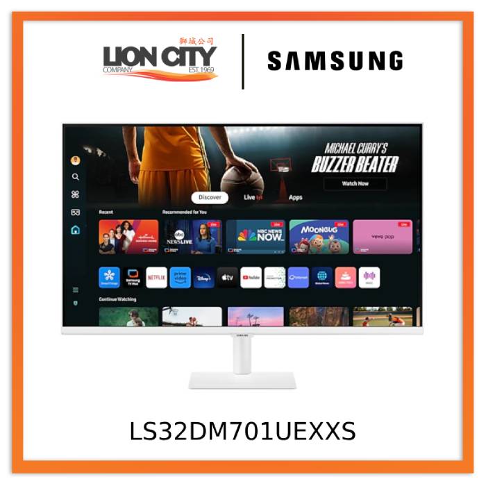 Samsung LS32DM700UEXXS/LS32DM701UEXXS 32" Smart Monitor M7 M70D UHD Black/White