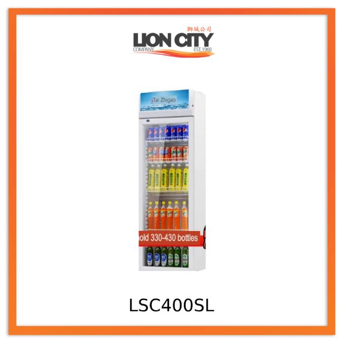 Chigo LSC-409GK Beverage Chiller Showcase 400 Litres (330-430 Bottles) - Lion City Company