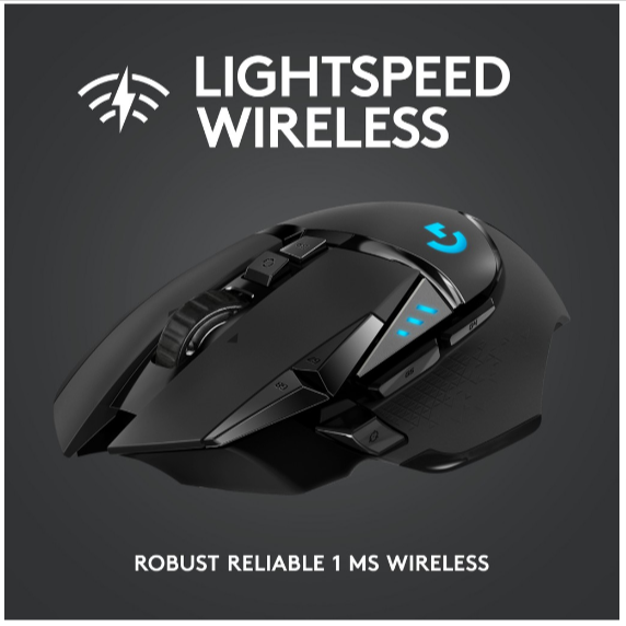 Logitech G502 Lightspeed Wireless Gaming Mouse with Charging System and Hub