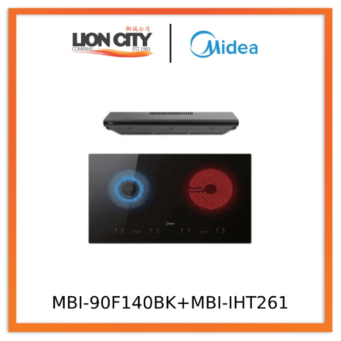 Midea MBI90F140BK 90cm Slimline Hood+ MBIIHT261 Ceramic Builtin Ind