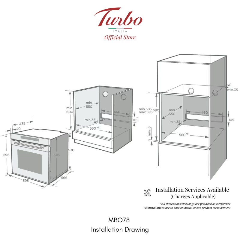 Turbo Italia MBO 78 60cm Built-in Combi Microwave Oven