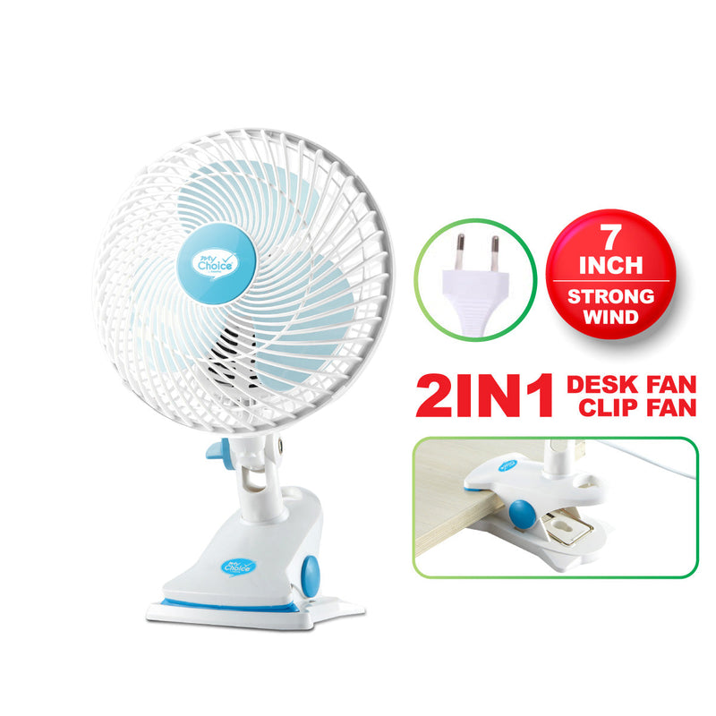 My Choice 7" 3-in-1 Clip Table Wall Fan MC202A