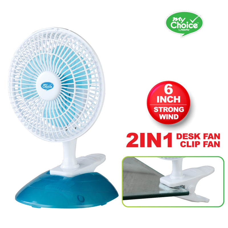 My Choice 6" Clip and Table Fan MC202