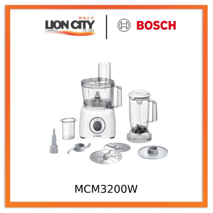 Bosch MCM3200W Food processor MultiTalent 3 800 W White, White