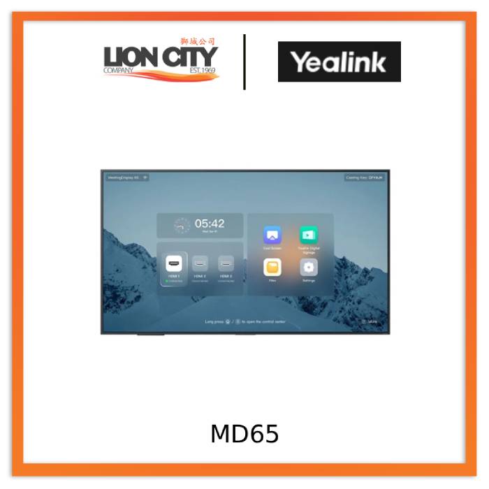 Yealink MD65 Meeting Display 65" Display for unified MTR system "Contact for Price"
