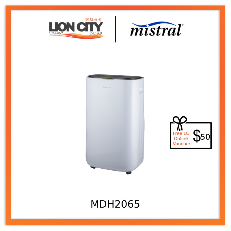 Mistral MDH2065 20L Dehumidifier with Ionizer and UV * Free $50 LC Online Voucher