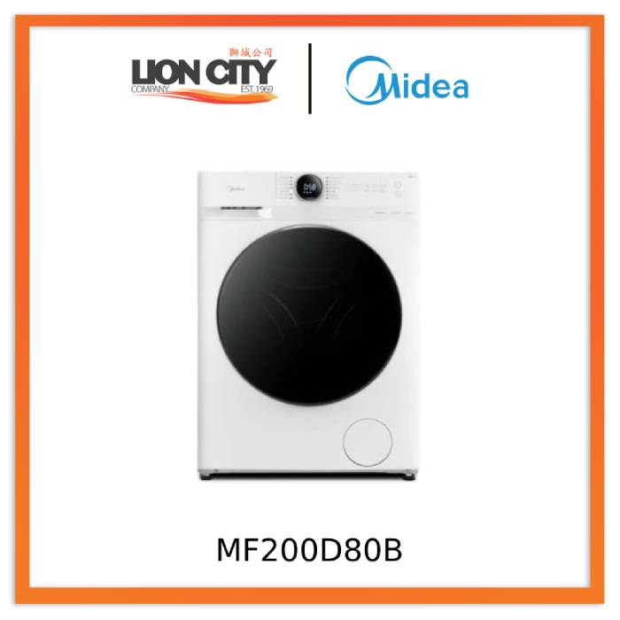 Midea MF200D80B 8KG Front Load 8 kg/6 kg Washer/Dryer Combo