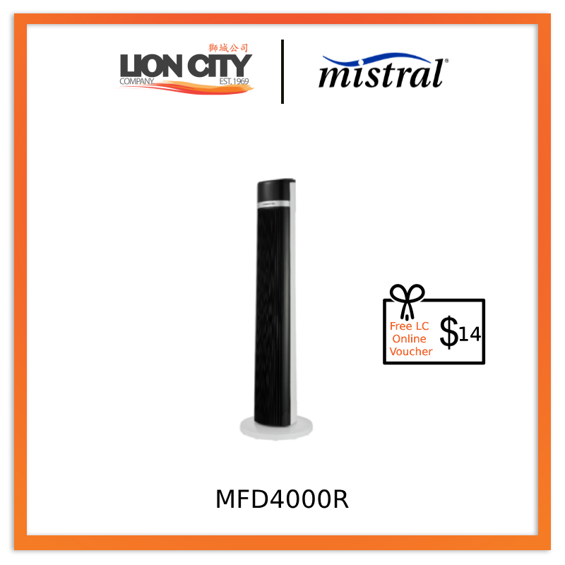 Mistral MFD4000R Tower Fan with Remote Control * Free $14 LC Online Voucher