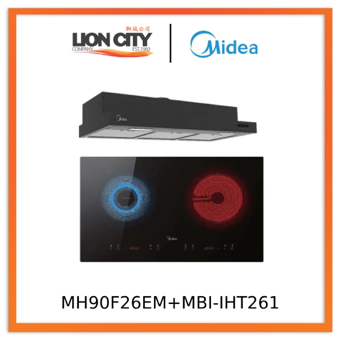 Midea Bulit-In Range MH90F26EM Hood Slim Under Cabinet Kitchen Hood+ MBI-IHT261 Ceramic Built-in Induction Hob