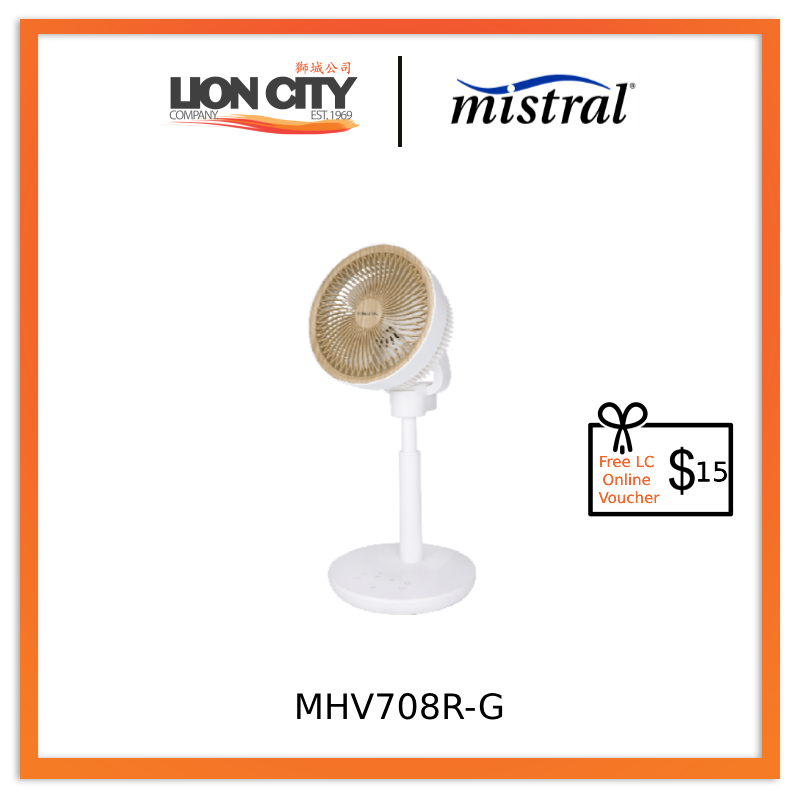 Mistral MHV708R-G 7" DC High Velocity Stand Fan