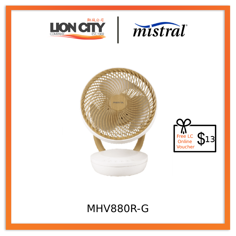 Mistral MHV880R-G 8" DC High Velocity Table Fan