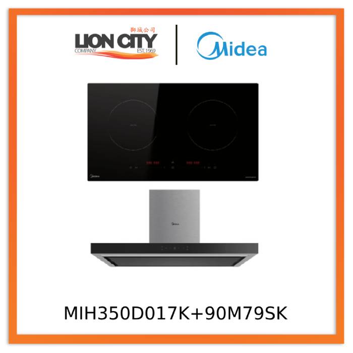 Midea MIH350D017K Induction 2 Zone Hob + Midea 90M79SK/BK Hood
