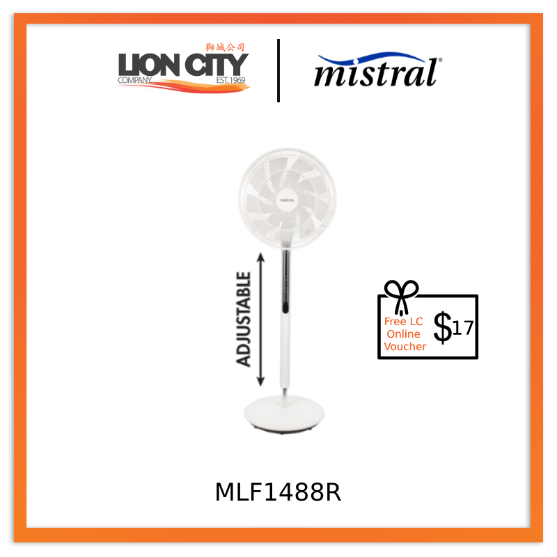 Mistral MLF1488R 14" Slide Fan W/Remote * Free $17 LC Online Voucher