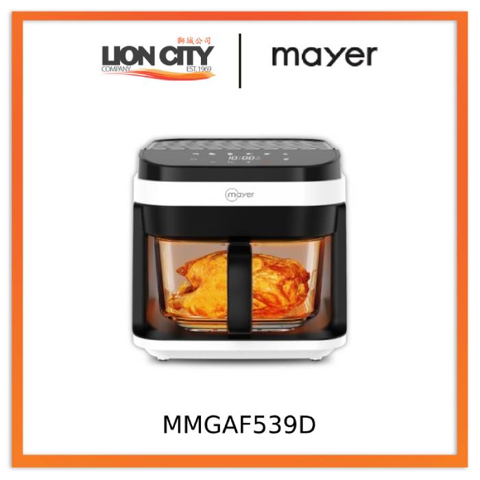 Mayer MMGAF539D 5.5L Digital Glass Air Fryer  - White / Dark Grey