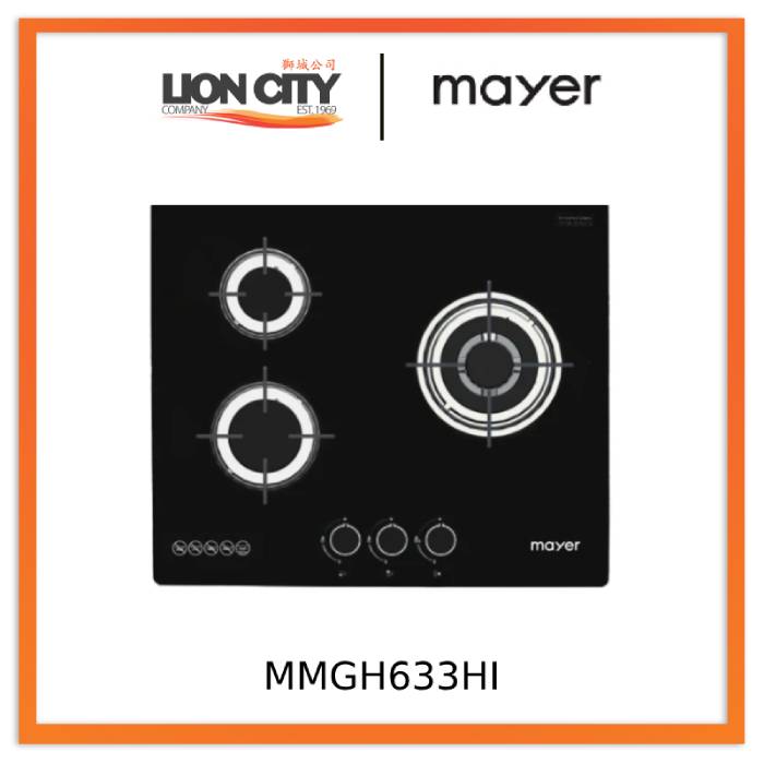 Mayer MMGH633HI 60cm 3-burner Gas Hob (Lpg)