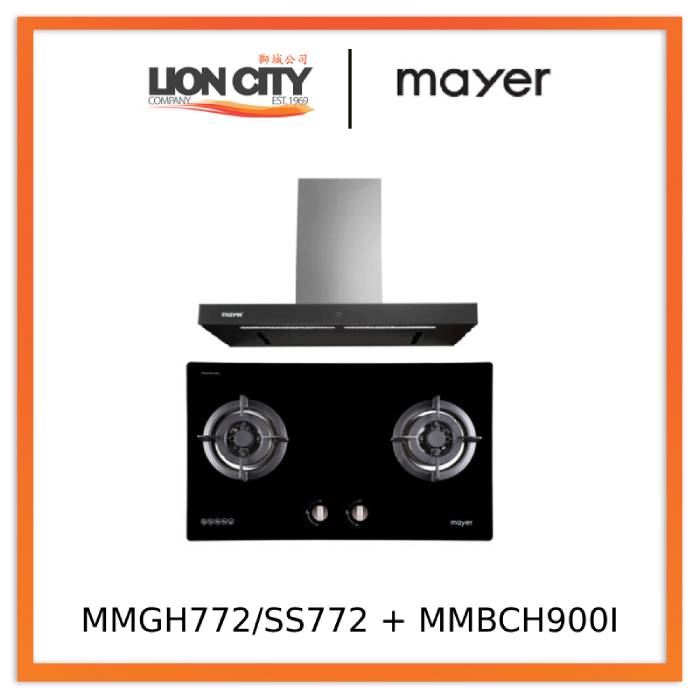 Mayer MMGH772/SS772 Built-In Gas Hob + MMBCH900I Chimney Hood