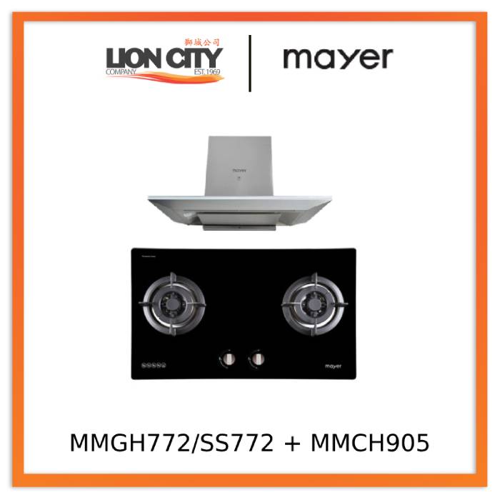 Mayer MMGH772/SS772 Built-In Gas Hob + MMCH905 90cm Chimney Hood
