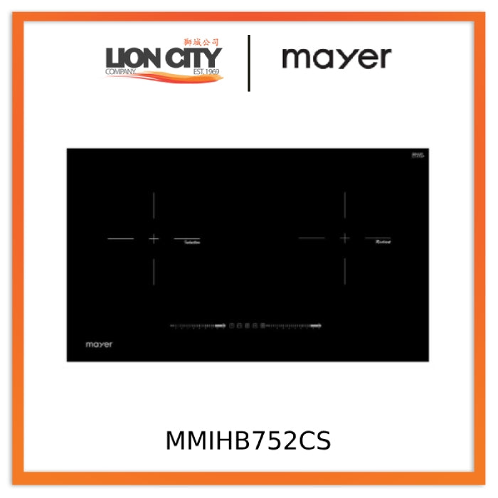 Mayer MMIHB752CS 75cm 2 Zone Hybrid Hob with Slider