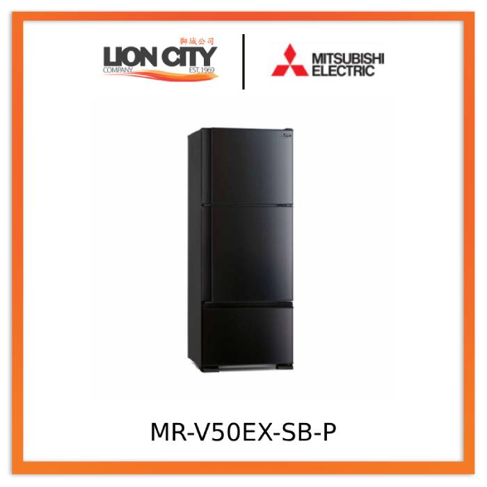 Mitsubishi MR-V50EX-ST-P/MR-V50EX-SB-P 3 Door Fridge