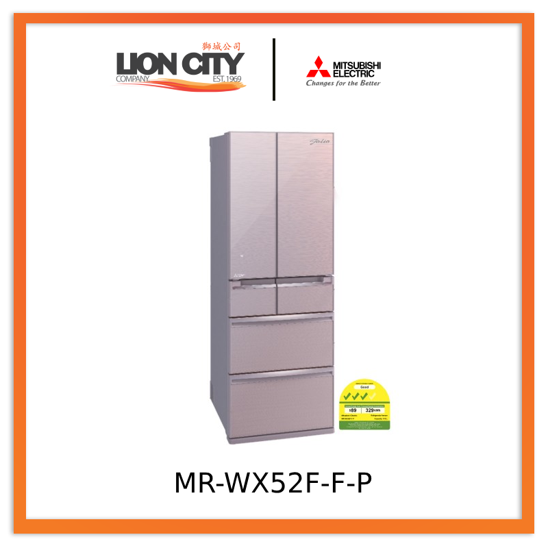 Mitsubishi MR-WX52F-F-P 6-Door Refrigerator (418L)