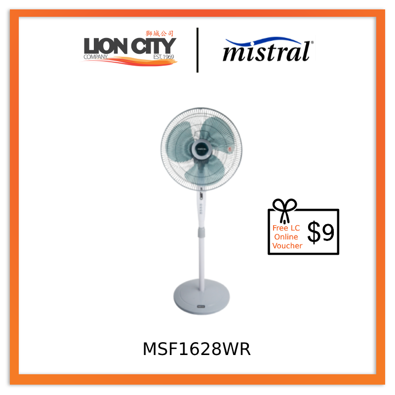 Mistral MSF1628WR 16 Inch Stand Fan W/Remote - Black, 2yr Full Warranty * Free $9 LC Online Voucher