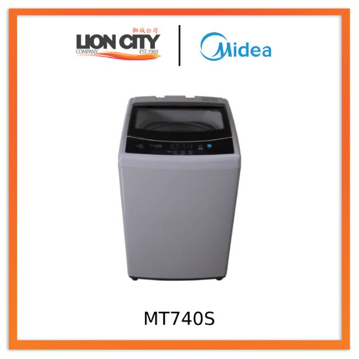 Midea MT740S 7kg Dark Grey Top Load Washing Machine