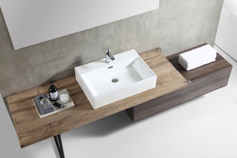 Rubine VENTO 60M Ceramic Basin Gloss White